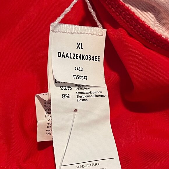 Cupshe Womens One-Piece Swimsuit XL Red Plunge Neckline V-Wire Cross-back Strap - Picture 7 of 10